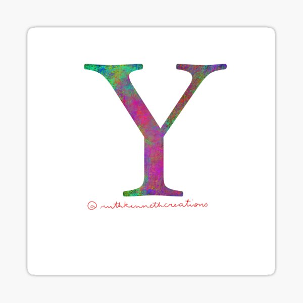 Item preview, Monogram ‘Y’ sticker, totes, mug, waterbottle, acrylic blocks and clocks. designed and sold by ruthkenneth.