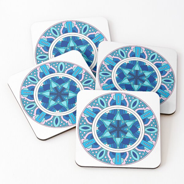 Item preview, Light blue circular mandala designed and sold by Hangrid-Work.