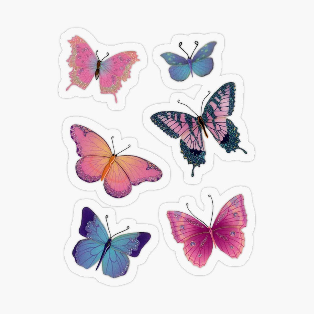 C66 Pastel Pink Butterflies – Violette Stickers