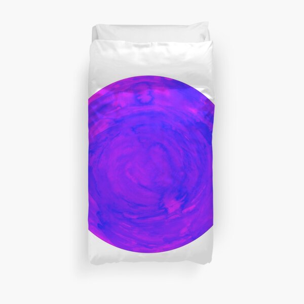 bright watercolor circle in pinks and purples Duvet Cover