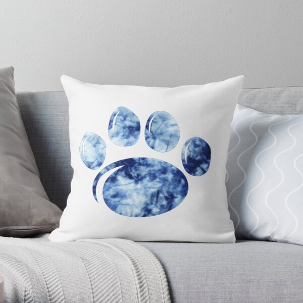 tiedye paw print Throw Pillow