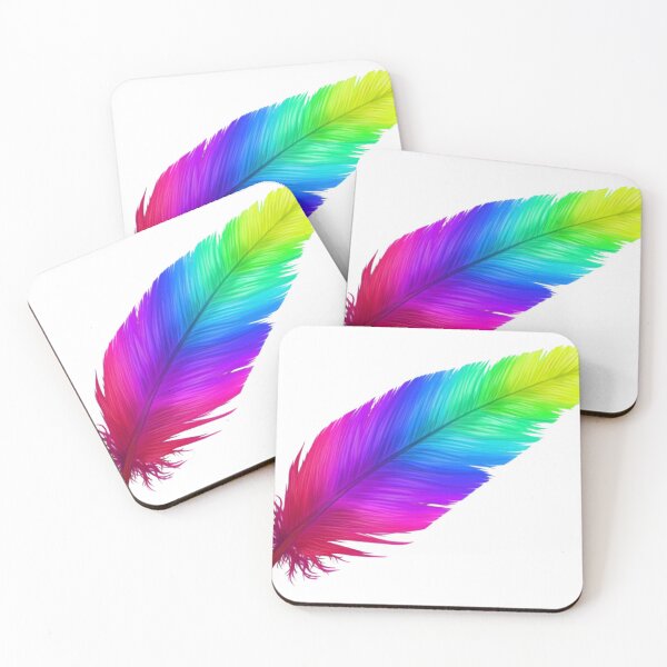 Item preview, Rainbow Colored Feather(white) designed and sold by sagar96.