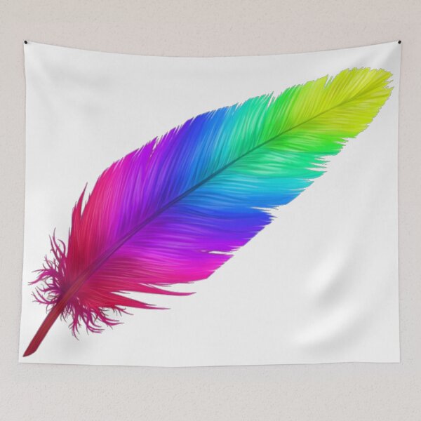 Item preview, Rainbow Colored Feather(white) designed and sold by sagar96.