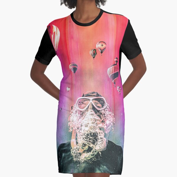 Scuba Balloons Graphic T-Shirt Dress