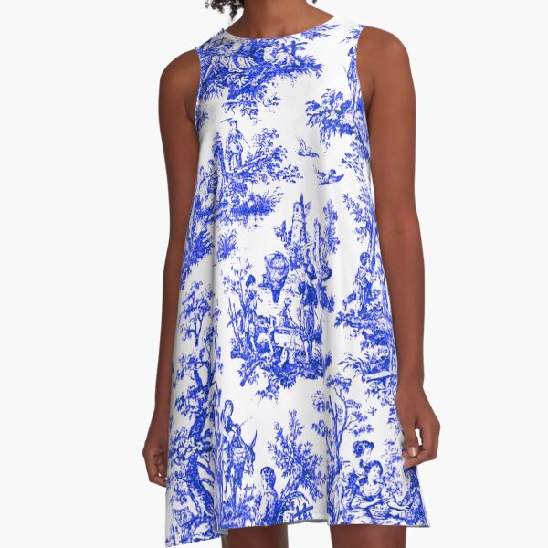 Item preview, NOMADES Artsy vintage Toile de Jouy - Royal Blue designed and sold by Nomades.