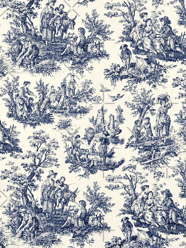Disover NOMADES Artsy vintage Toile de Jouy - Navy and white Leggings