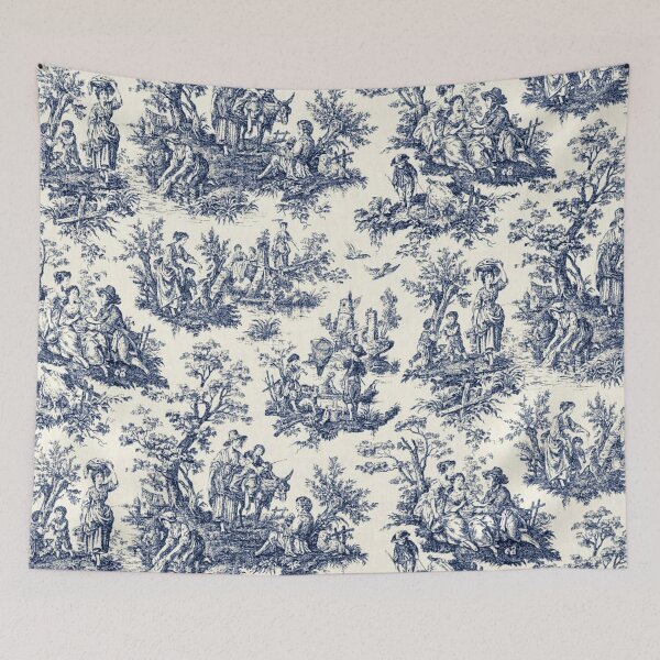Artikelvorschau, NOMADES Artsy vintage Toile de Jouy - Navy and white entworfen und verkauft von Nomades.