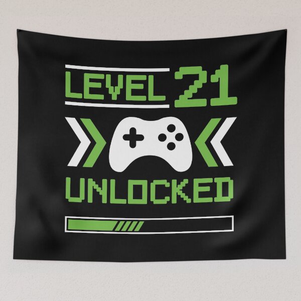Item preview, Level 21 unlocked - 21st birthday Gamer shirt designed and sold by Gerald Waters.