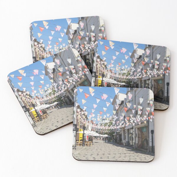 Item preview, Kapana Plovdiv Pennants - Cool Triangular Shadows on a Cobblestone Side Street designed and sold by Georgia Mizuleva.