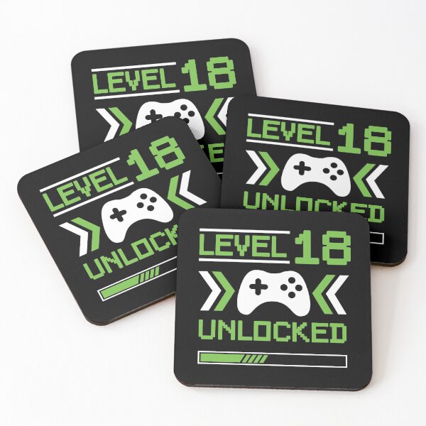 Item preview, Level 18 unlocked - 18th birthday Gamer shirt designed and sold by Gerald Waters.