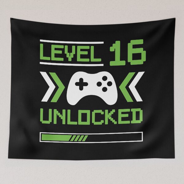 Artikelvorschau, Level 16 freigeschaltet - 16. Geburtstag Gamer Shirt entworfen und verkauft von Gerald Waters.