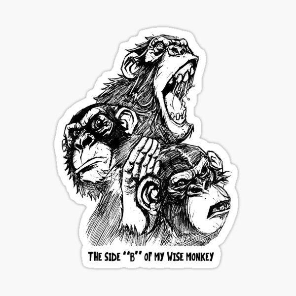 Aperçu de l'œuvre Trois singes sages inversés créée et vendue par Lokoz.