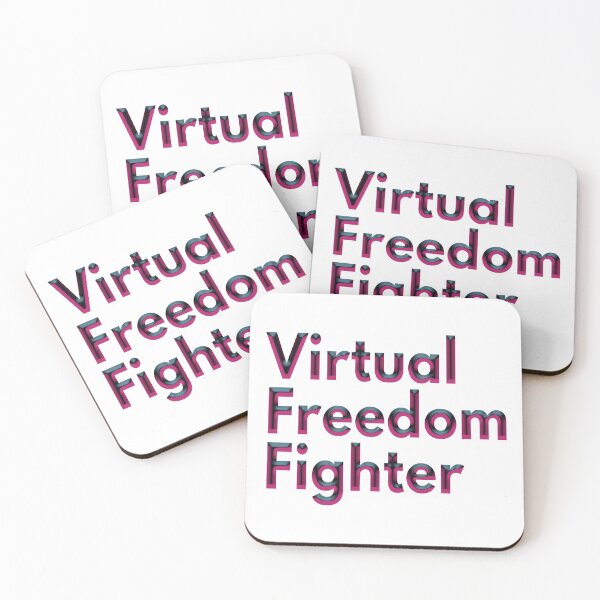 Item preview, Virtual Freedom Fighter (Liquid Metal Look - Medium Violet Red • Quote) designed and sold by SassyClassyMe.