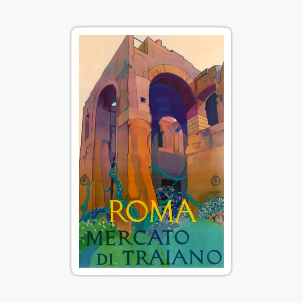 Item preview, Roma Mercato di Trajano vintage travel poster designed and sold by stickart-marek.
