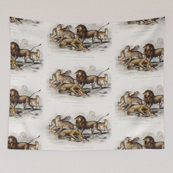 Item preview, Predatory African big cats Animals vintage illustration designed and sold by Vintage Designs +.