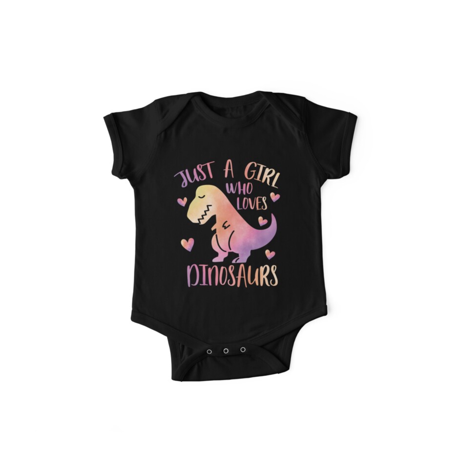 I Love Dinosaurs Short-Sleeve Tshirt Baby Girls