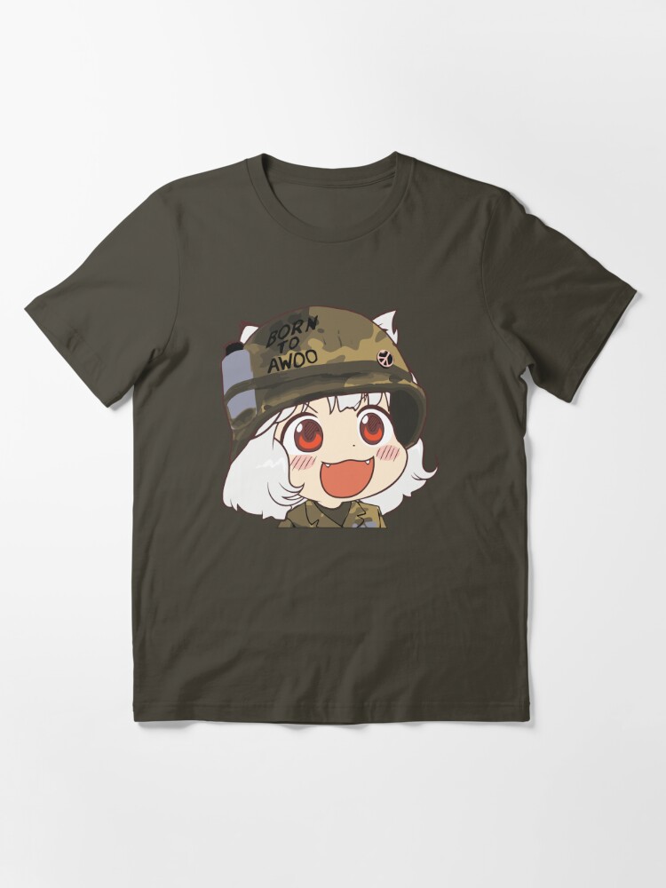 Awoo Anime girl big smile Army Military Born to Awoo with Peace