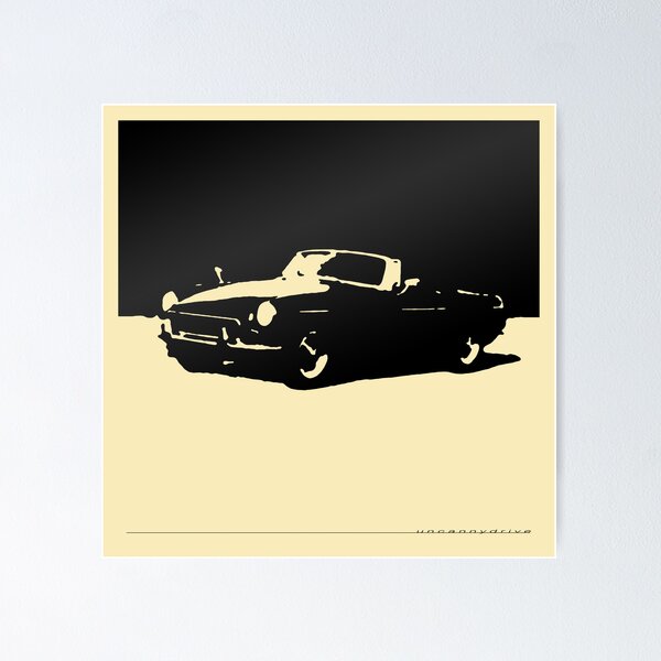 MGB, 1971 - Black on Cream Poster