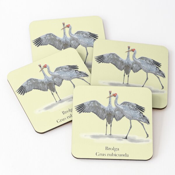 Item preview, Brolga (Grus rubicunda) by Chrissy Wild on grey designed and sold by ChrissyWild.