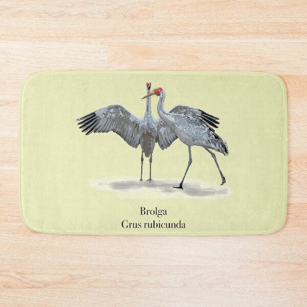 Item preview, Brolga (Grus rubicunda) by Chrissy Wild on grey designed and sold by ChrissyWild.