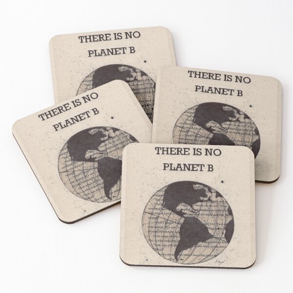 Item preview, 'There Is No Planet B' Climate Change Globe / Atlas / World  Sketch / Illustration onto Vintage Book Page designed and sold by R Bex.