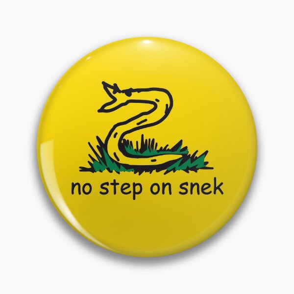 No Step on Snek yellow and black flag ANCAP Libertarian MAGA Kekistan funny kiddish snake Gadsden Flag Parody Don't tread on me HD HIGH QUALITY ONLINE STORE Pin
