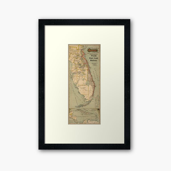 Item preview, Vintage Florida Railway Map (1896) designed and sold by BravuraMedia.