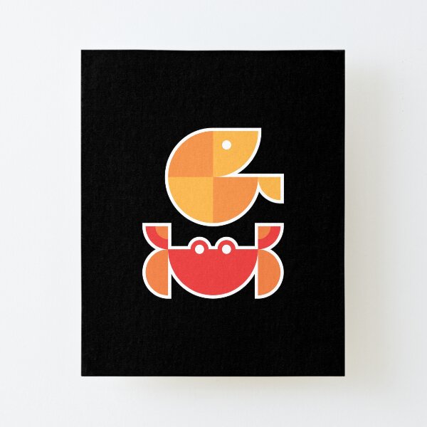 Quadrant Crab and Shrimp Canvas Mounted Print