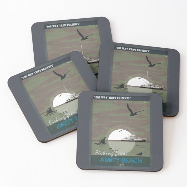 Item preview, One Way Trips Presents: 'Fishing From Amity Beach' designed and sold by The Aloof.