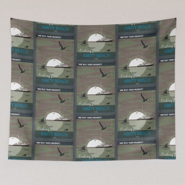 Item preview, One Way Trips Presents: 'Fishing From Amity Beach' designed and sold by The Aloof.