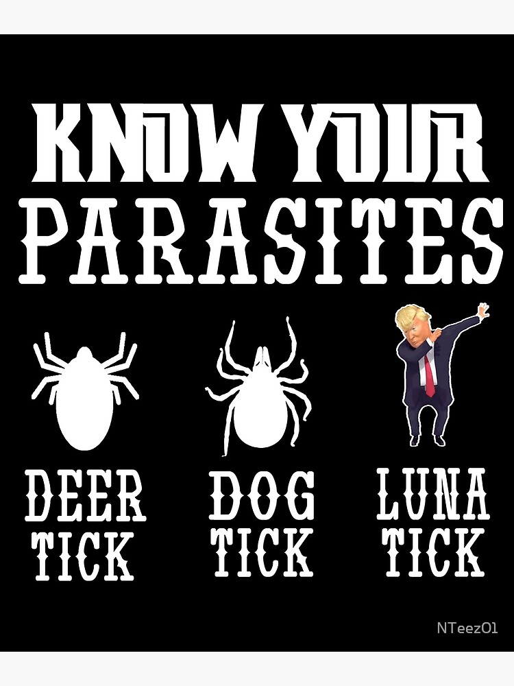 Thumbnail 2 of 2, Greeting Card, funny sarcastic anti donald Trump 2020 know your parasites designed and sold by NTeez01.