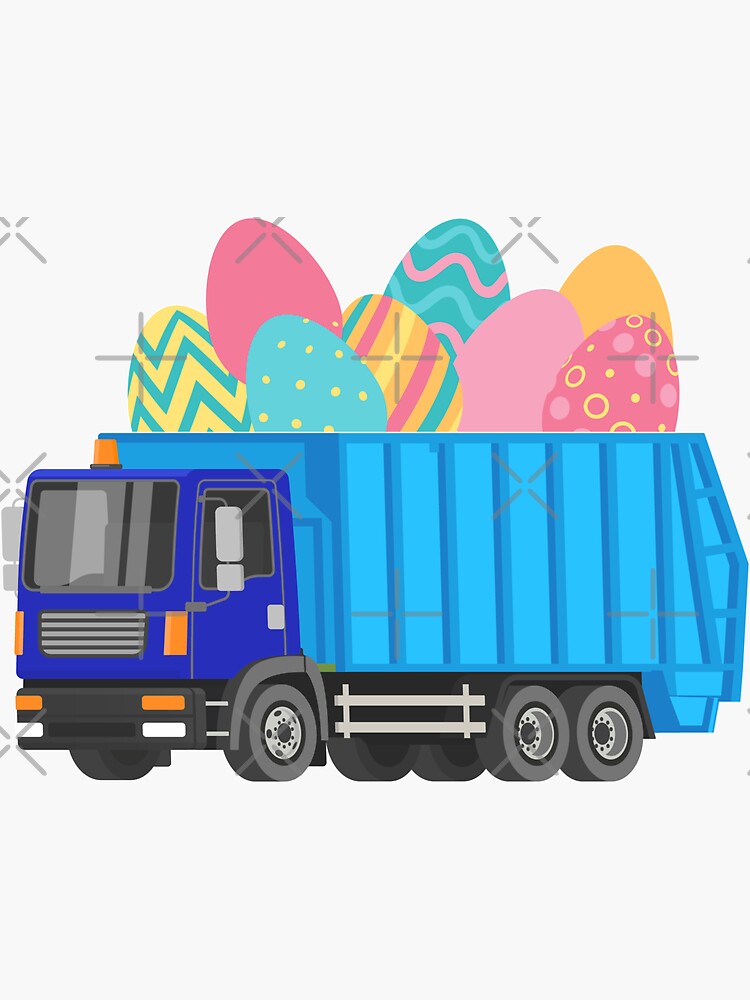 "Easter Garbage Truck" Sticker by EstelleStar Redbubble