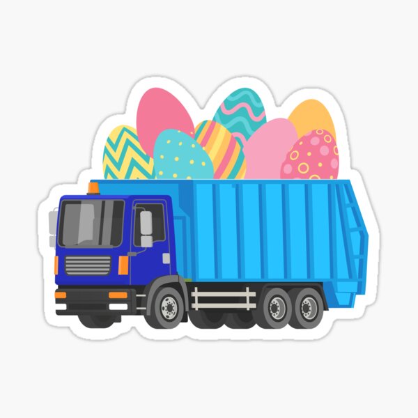 "Easter Garbage Truck" Sticker by EstelleStar Redbubble