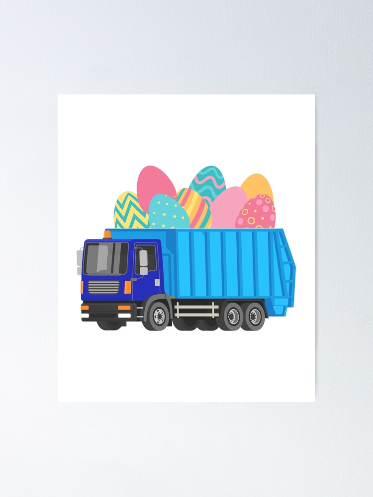 Toddler Easter Garbage Truck Short Sleeve Tee Shirt