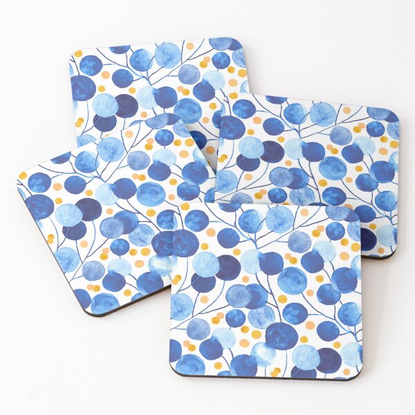 Item preview, Pompom Plants in Cobalt & Gold  designed and sold by TigaTiga.