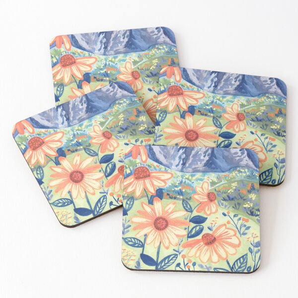 Item preview, Daisy Gouache Mountain Landscape  designed and sold by TigaTiga.