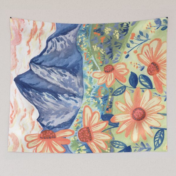 Artikelvorschau, Gänseblümchen Gouache Berglandschaft entworfen und verkauft von TigaTiga.