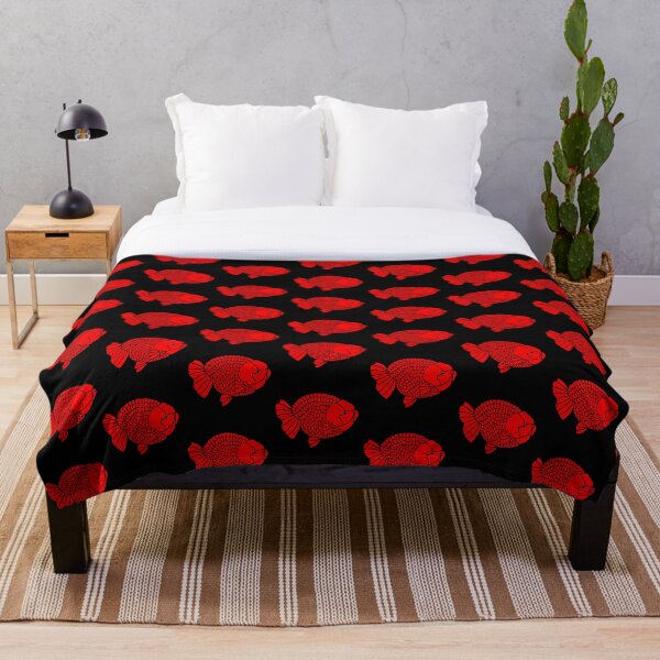 Item preview, Ranchu Full Red Goldfish Logo in Black background 0326 designed and sold by Nosnah.