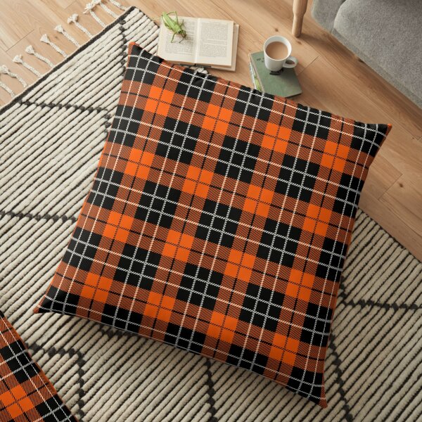 Geomatric line pattern for birthdaygift orange Floor Pillow