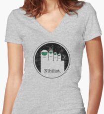 Minimalist Nihilist Women's Fitted V-Neck T-Shirt