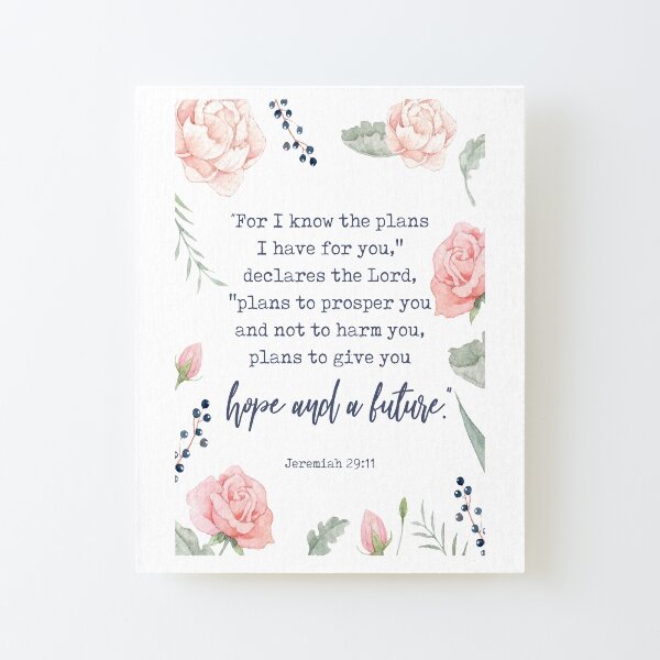 Graduation FUTURE Jeremiah 29 HOPE Lord's Plans PRAY SEEK FIND verse poem plaque 