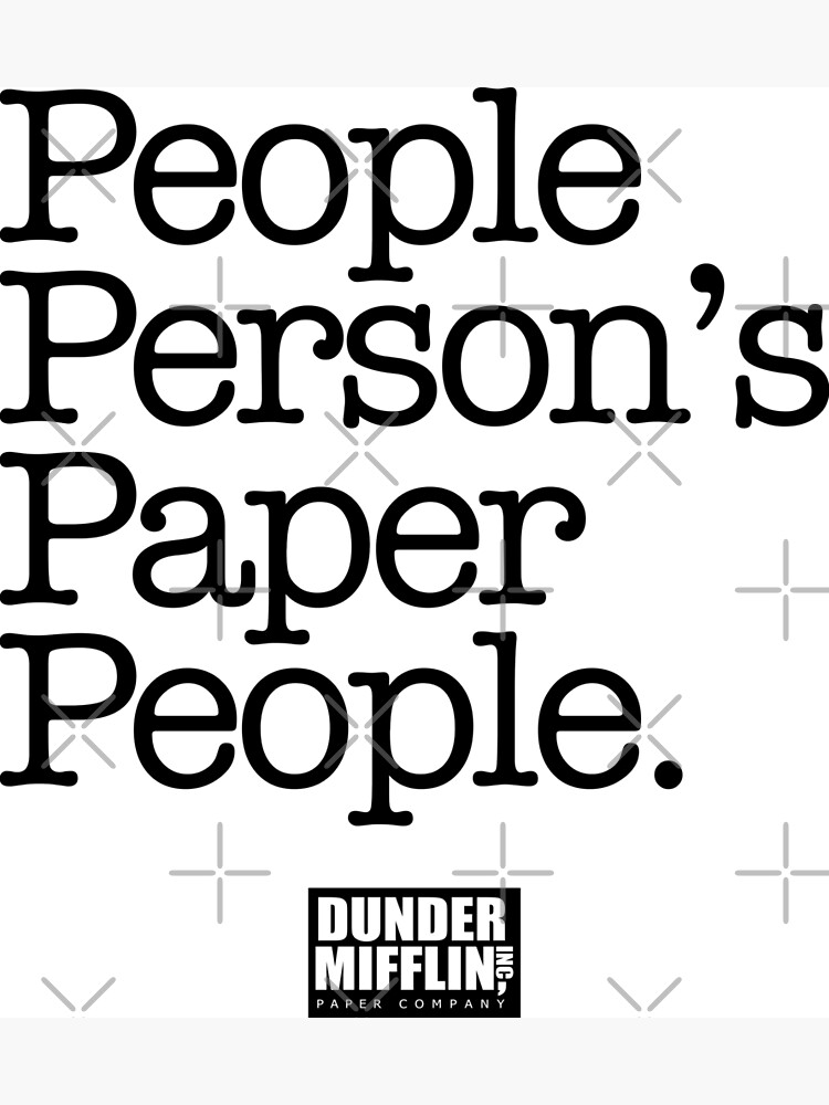 Dunder Mifflin the People Person's Paper People Dunder Mifflin Printable  the Office the Office Printable Instant Download printable 