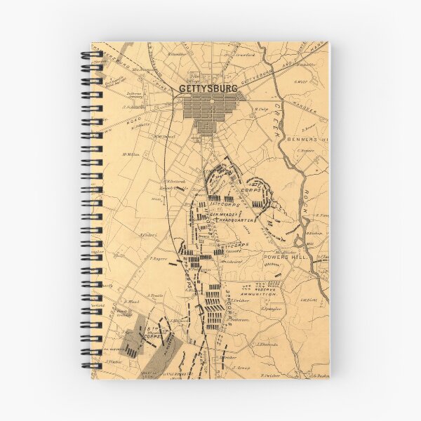 Item preview, Vintage Map of The Gettysburg Battlefield (1863) 2 designed and sold by BravuraMedia.