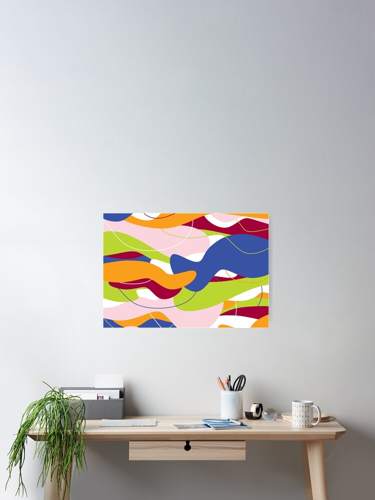 Thumbnail 2 of 3, Poster, Waves flow Pattern | Bright designed and sold by Lena-Morf.
