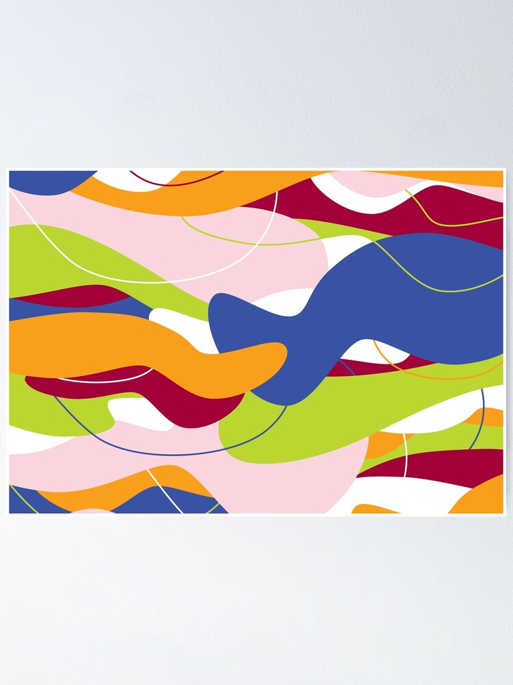 Thumbnail 1 of 3, Poster, Waves flow Pattern | Bright designed and sold by Lena-Morf.