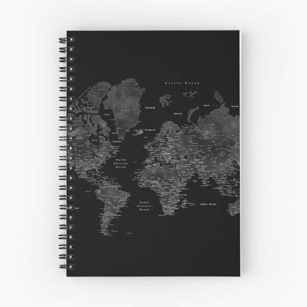 Item preview, Very black world map with cities designed and sold by blursbyai.