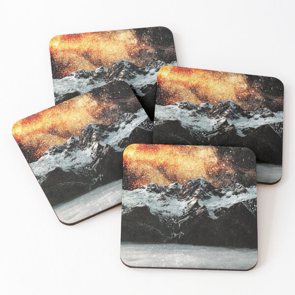 Item preview, Burning galaxy above majestic mountains designed and sold by Patrik Lovrin.