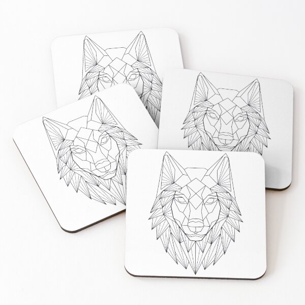 Item preview, Wolf made of geometric shapes designed and sold by Saphirtattoos.
