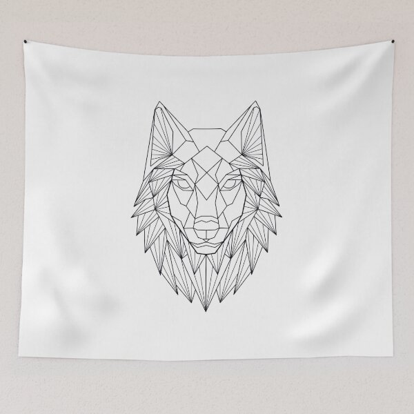 Item preview, Wolf made of geometric shapes designed and sold by Saphirtattoos.