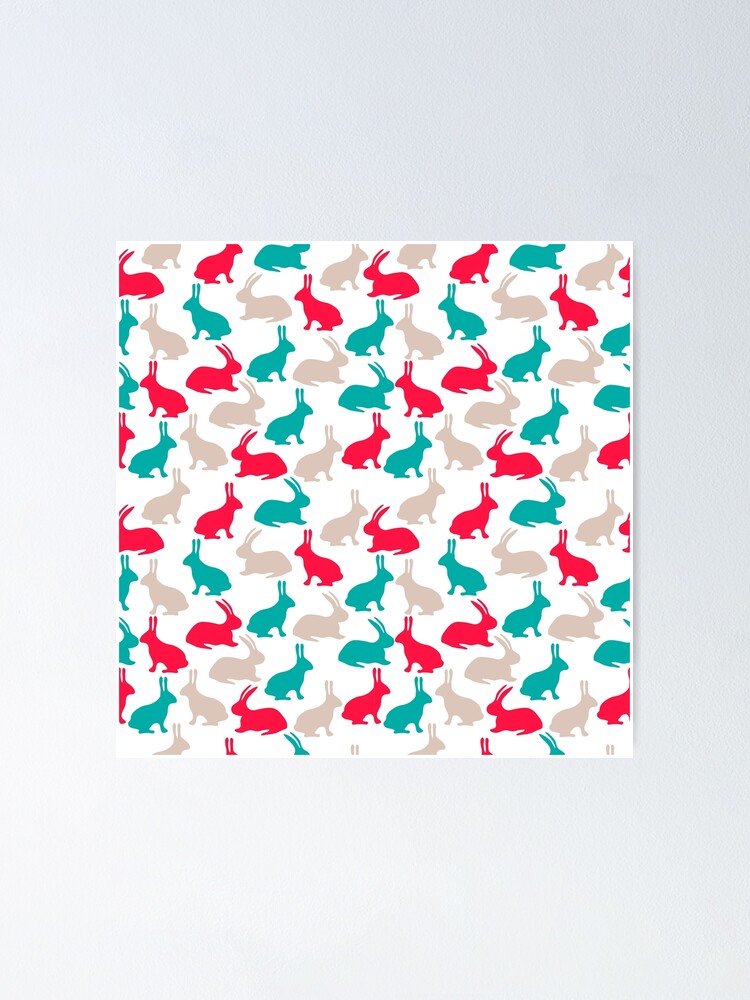 Thumbnail 1 of 3, Poster, Spring easter rabbits designed and sold by leffka.